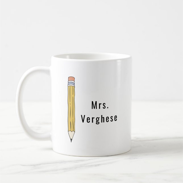 Mug Crayon personnalisé Enseignants Café (Gauche)