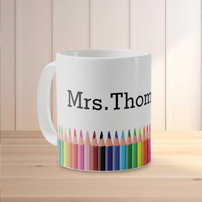 Mug Crayons de couleur personnalisés pour enseignants (Créateur téléchargé)