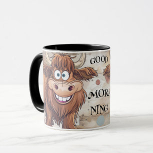 Mug Crazy Cartoon Highland Cow