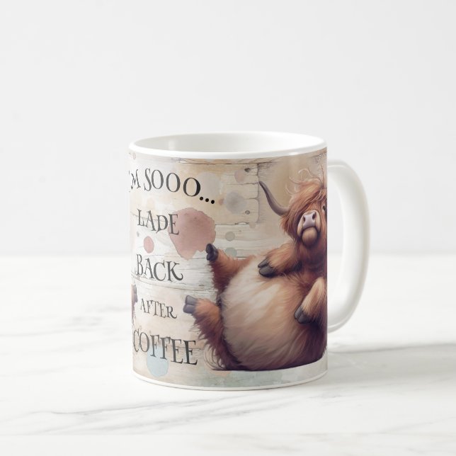 Mug Crazy Cartoon Highland Cow (Devant droit)