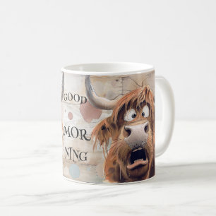 Mug Crazy Cartoon Highland Cow