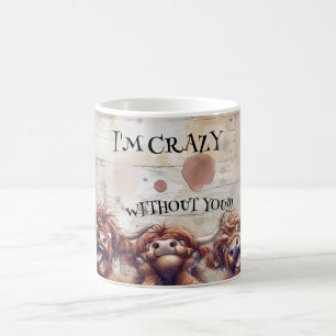 Mug Crazy Cartoon Highland Cow