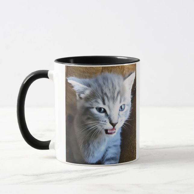 Mug Crazy Cat Dude. Cat Humor. Cat Coffee Mug. (Gauche)