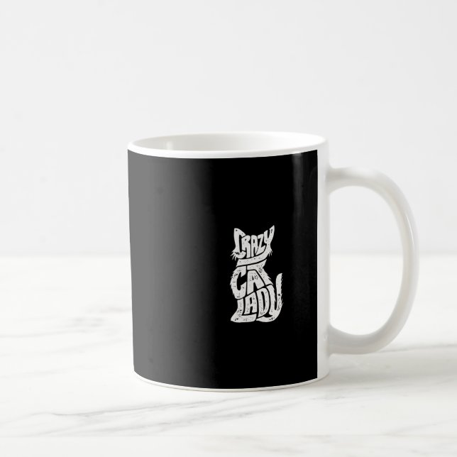 Mug Crazy Chat Lady Drôle Filles Femmes Kitty Kitten A (Droite)