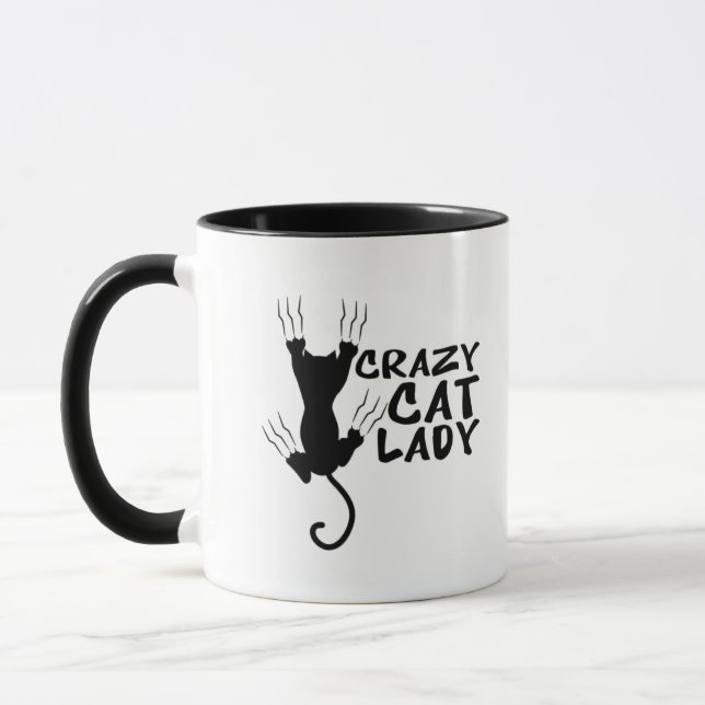 Mug Crazy Chat Lady Mug-Adorable Amoureux de les chats (Gauche)