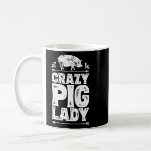 Mug Crazy Cochon Lady Fermière Animaux Femmes Filles