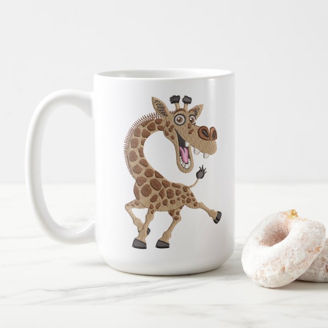 Mug Crazy Laughing  Giraffe (Avec donut)