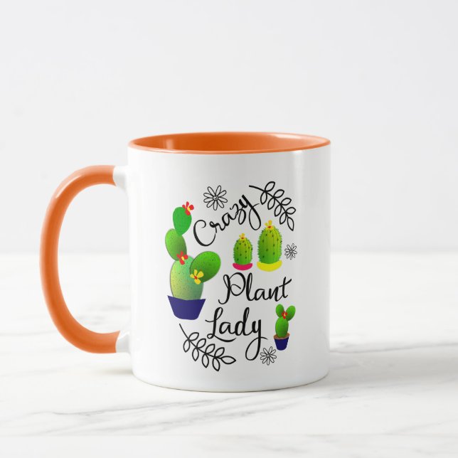 Mug Crazy Plante Lady Funny Cactus Personnalisé (Gauche)