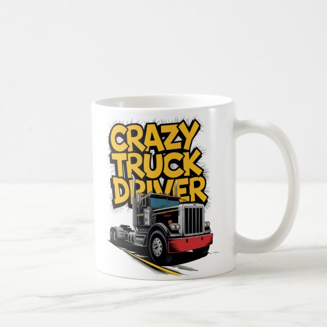 Mug "Crazy Truck Driver Vintage Graphic (Droite)