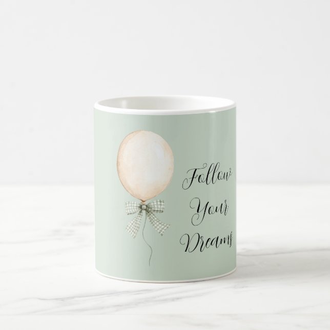 Mug Cream Balloon Mint Bow Dreams (Centre)