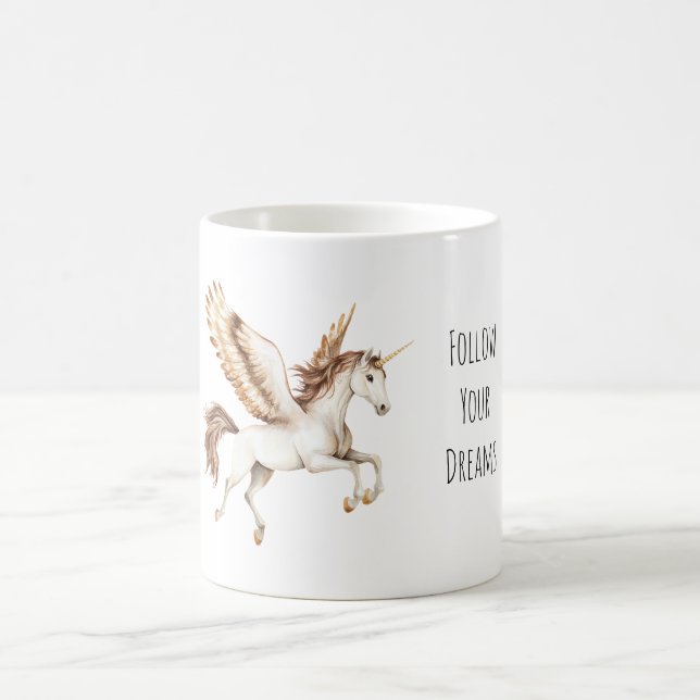 Mug Cream Brown Pegasus Unicorn (Centre)