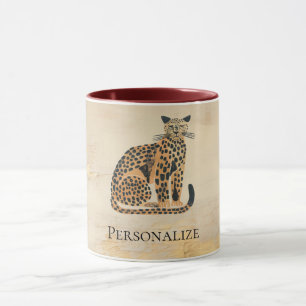 Mug Cream Gold Leopard Animal