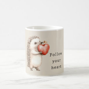 Mug Cream Hedgehog Apple Heart