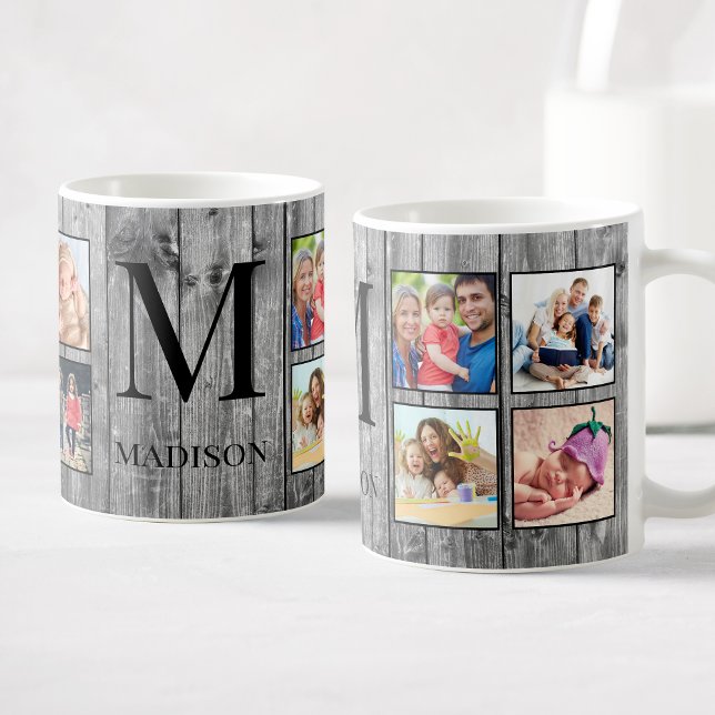 Mug Create Your Custom Photo Collage Rustic Farmhouse (Créateur téléchargé)