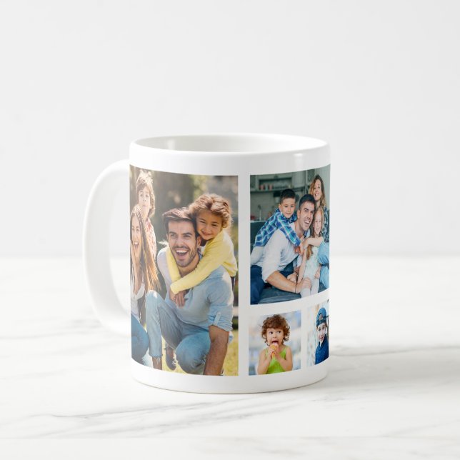 Mug Create Your Own 5 Photo Picture Collage White (Devant gauche)