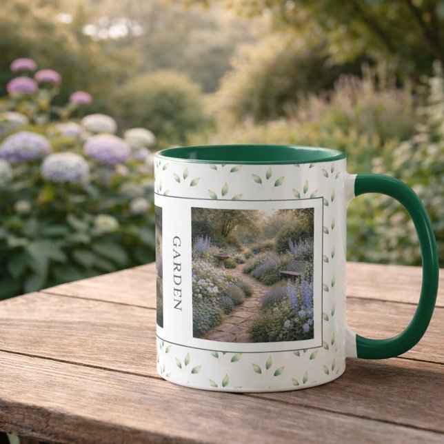 Mug Create your own garden photos monogrammed (Create your own garden photos monogrammed mug. You can add your own photos, name and text.)