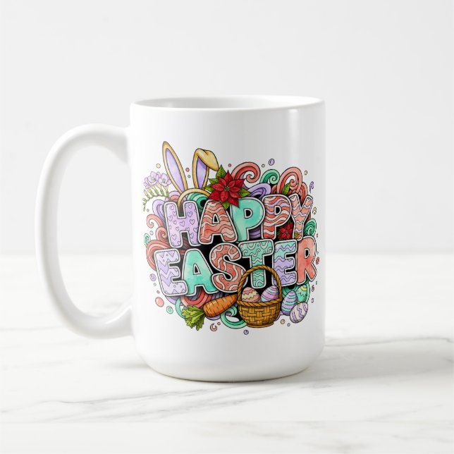 Mug Création artistique de Pâques ludique avec oreille (Gauche)