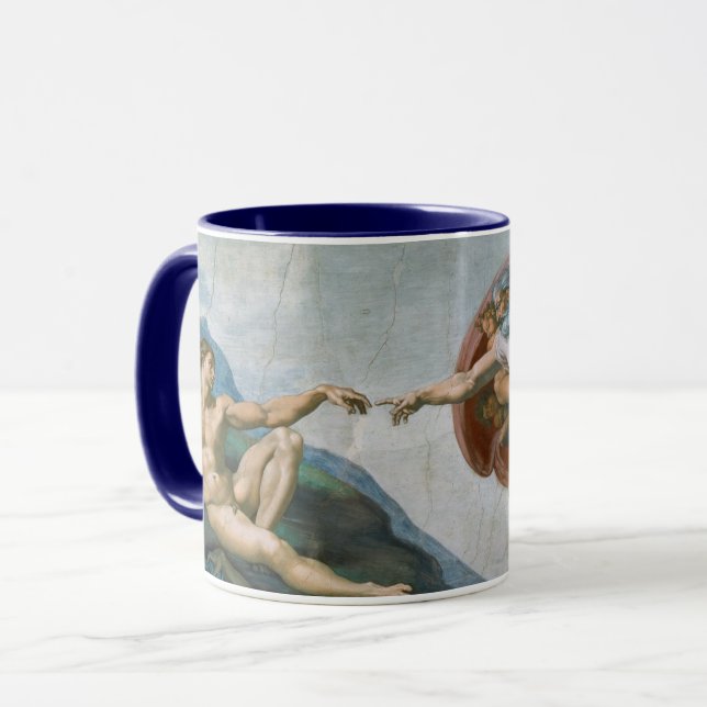 Mug Création d'Adam (c. 1511) | Michelangelo (Devant gauche)