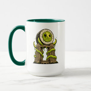 Mug Création d'attaque urbaine de monstre de sushi drô