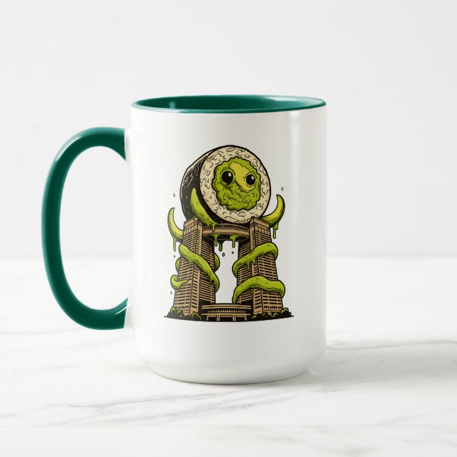 Mug Création d'attaque urbaine de monstre de sushi drô (Gauche)