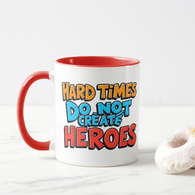 Mug Création de héros typographiques à dégradé vibrant (Avec donut)