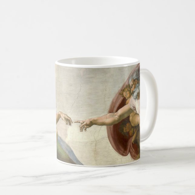 Mug Création de l'homme par Michel-Ange (Création d'Ad (Devant droit)