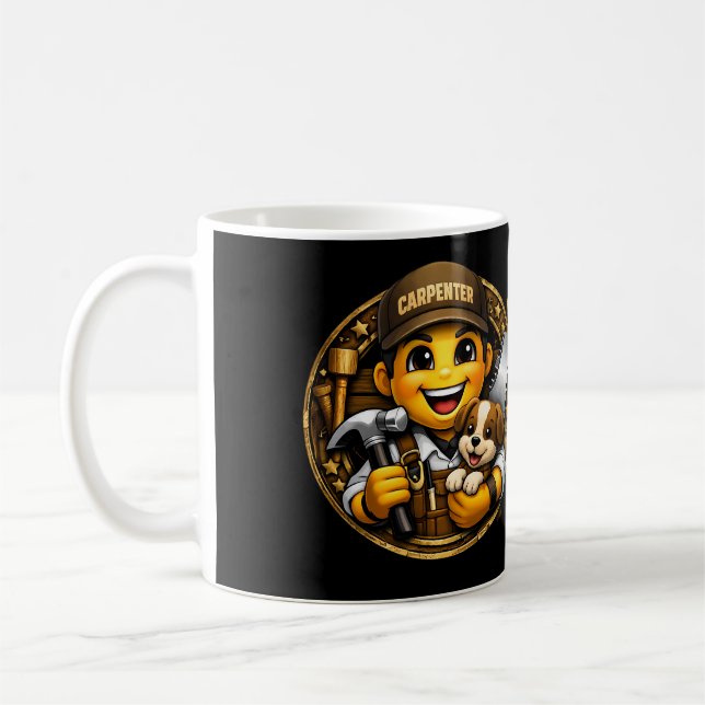 Mug Création de rêves en bois : Charpentier profession (Gauche)