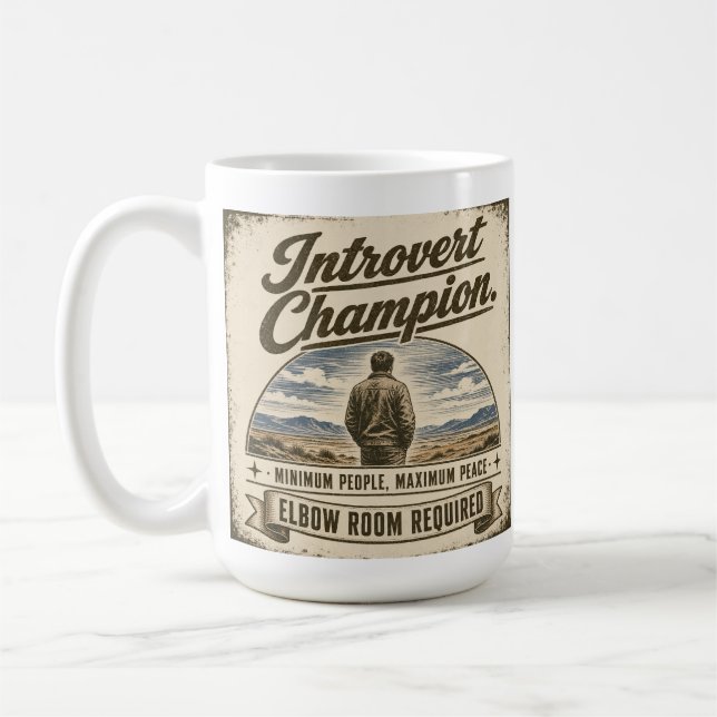 Mug Création drôle de style vintage pour introverti (Gauche)