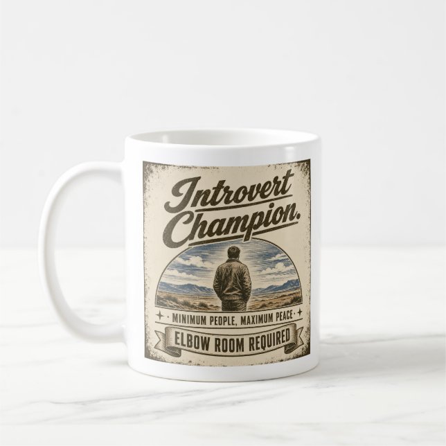 Mug Création drôle de style vintage pour introverti (Gauche)