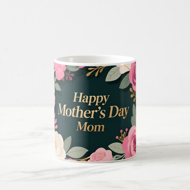 Mug Création élégante de fleurs pour la fête des mères (Centre)