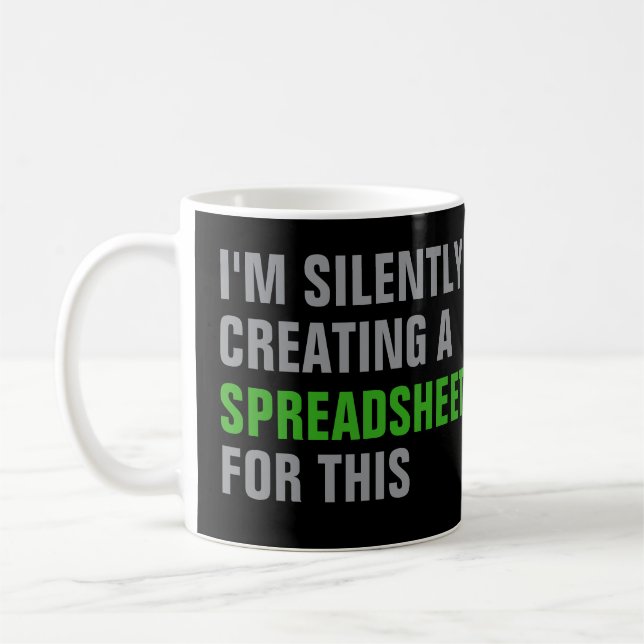 Mug Création silencieuse d'un tableur pour cela (Gauche)