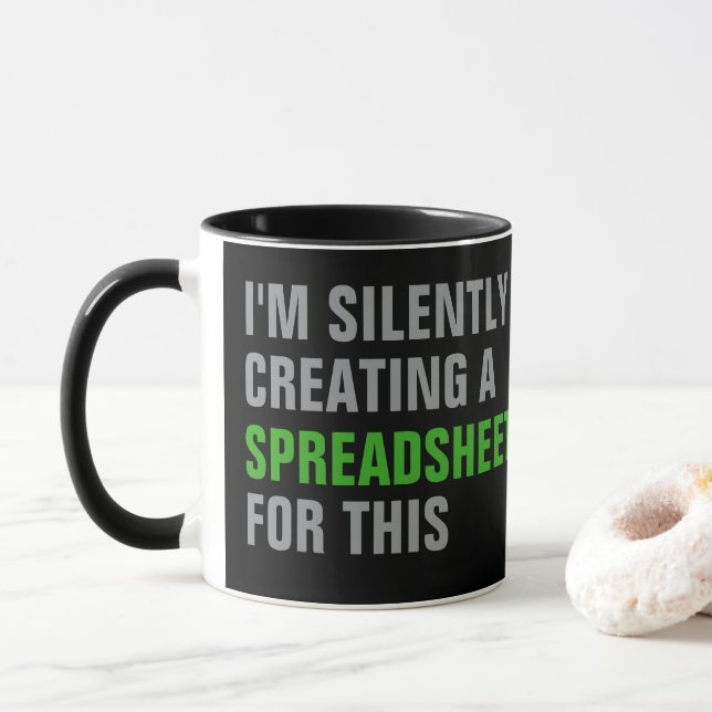 Mug Création silencieuse d'une feuille de calcul pour  (Avec donut)