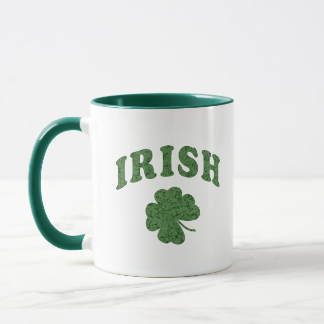 Mug Création Trèfle Vert Irlandais Café Bicolore (Gauche)
