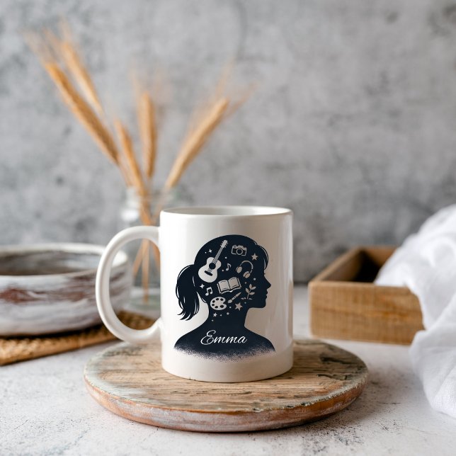 Mug Creative Mind Silhouette | Personalized Artistic  (Créateur téléchargé)