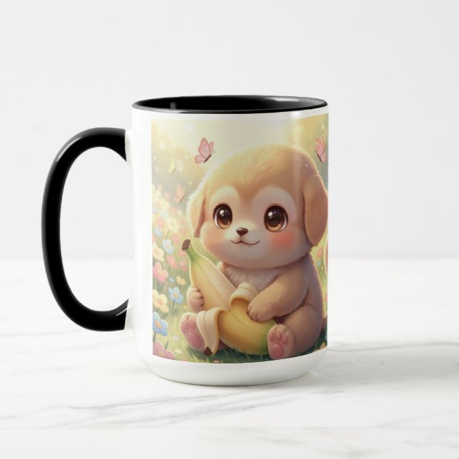 Mug Créature fantaisiste aimant les bananes (Gauche)