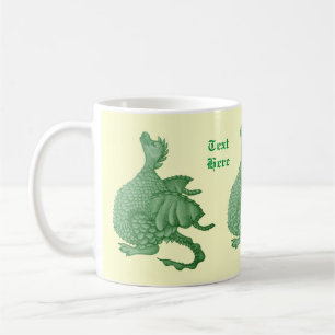 Mug créature imaginaire mythique dragon vert mignon