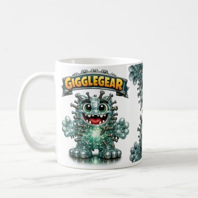 Mug Créature mignonne appelée "Giggle Gear" (Gauche)