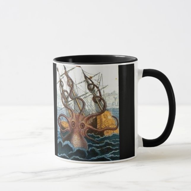 Mug Créature victorienne de mer de poulpe de Steampunk (Droite)