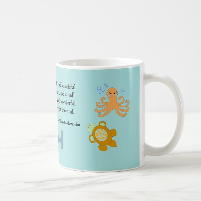 Mug Créatures Marines Mignonnes avec Citation Inspiran (Droite)