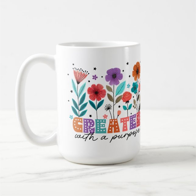 Mug Créé avec un objectif floral chrétien (Gauche)