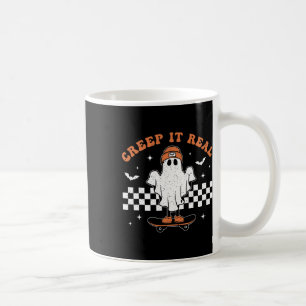 Mug Creep It Real Ghost Skateboard Retro Cute Hallowee