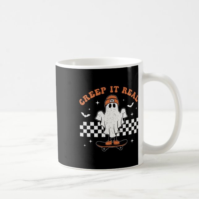 Mug Creep It Real Ghost Skateboard Retro Cute Hallowee (Droite)