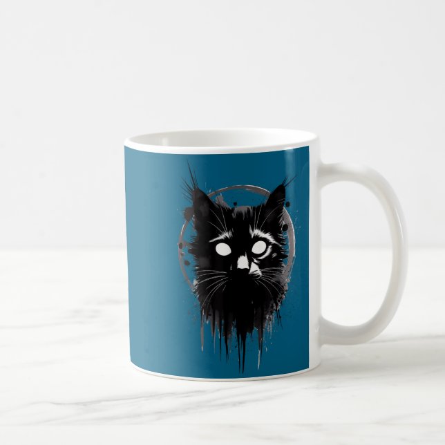 Mug Creepy Cute Goth Cat Horror Kitty Sketch Alt Nge E (Droite)