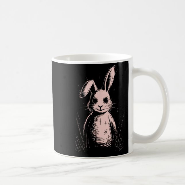 Mug Creepy Cute Goth Rabbit Horror Bunny Sketch Alt Ng (Droite)