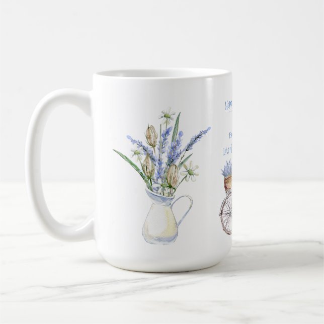 Mug CRÉER ANNÉE NÉ Anniversaire Cadeau Femme Lavande B (Gauche)