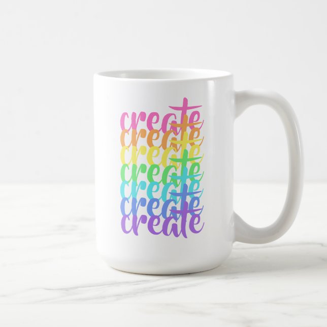 Mug "Créer" Arc-en-ciel (Droite)