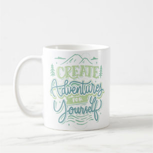 Mug créer des aventures typographie vintage style rand