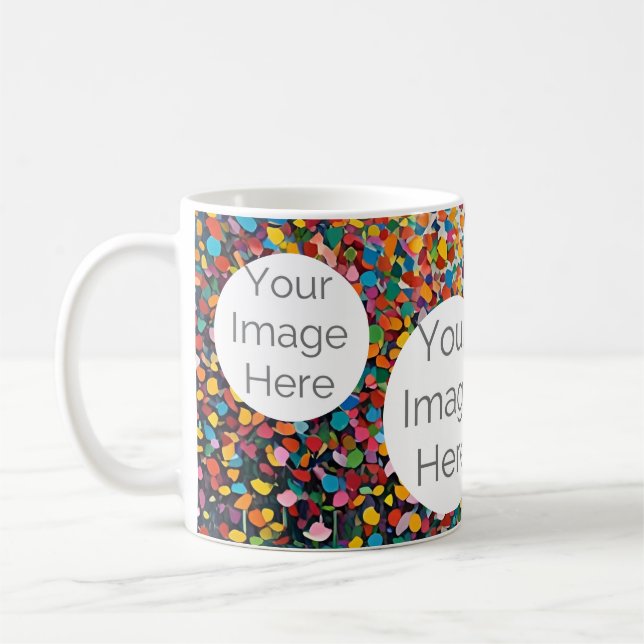 Mug créer son propre papier photo texte modèle confett (Gauche)