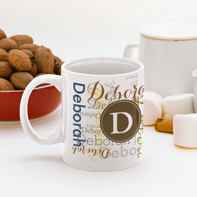 Mug Créer un nom personnalisé et une typographie initi (Créateur téléchargé)