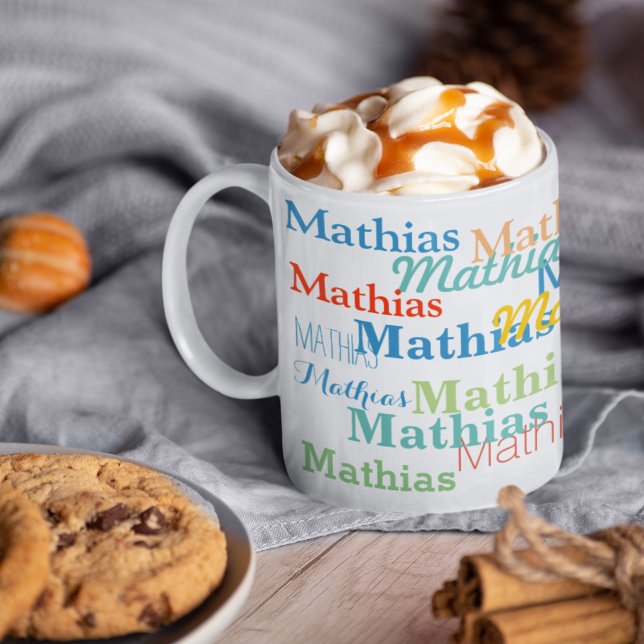 Mug Créer votre Motif de nom en blanc (happy day moment)